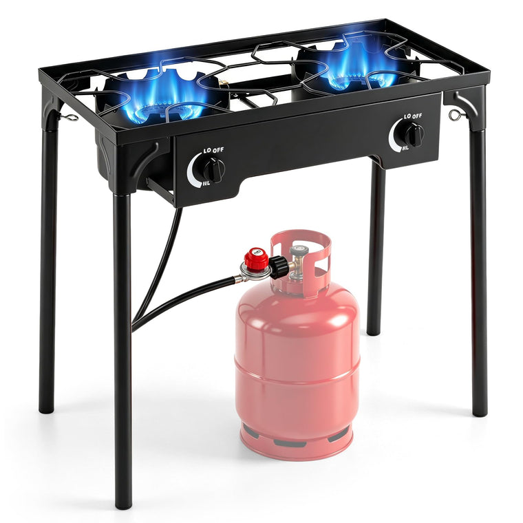 2 Burner Propane Gas Stove | 160,000 BTU High Pressure Camping Cooker - product view 1