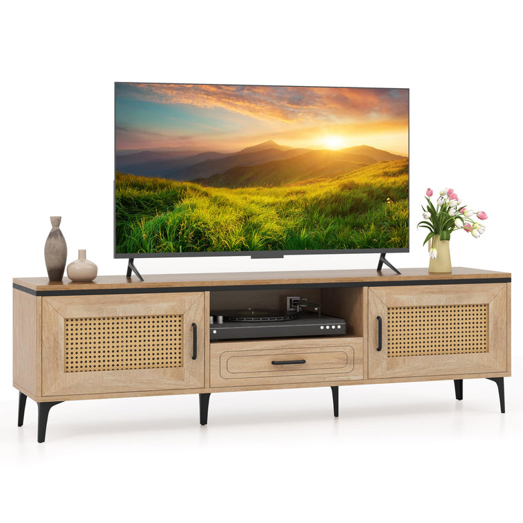 TV Stand for TV up to 65 Inches, Entertainment Center with 2 Cabinets - product view 1
