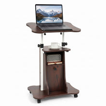 Mobile Podium Stand | Height Adjustable Laptop Computer Cart w/Tilting Top (1/2) - product view 1