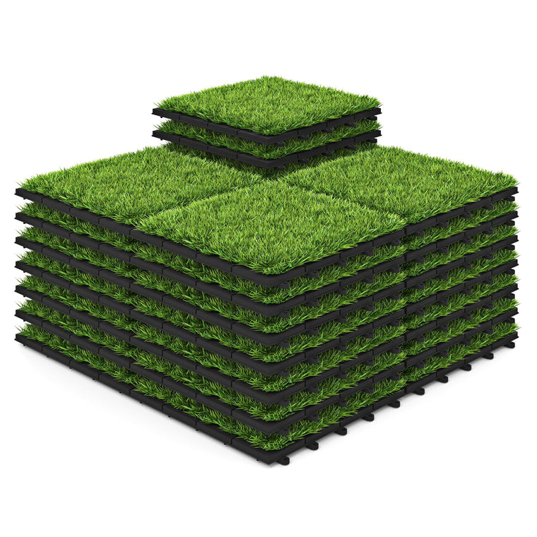30 Pack Interlocking Artificial Grass Tiles(12" x 12") - product view 1