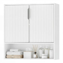 Fluted Bathroom Wall Cabinet | Over-the-Toilet Medicine Cabinet w/ 2 Doors - product view 1