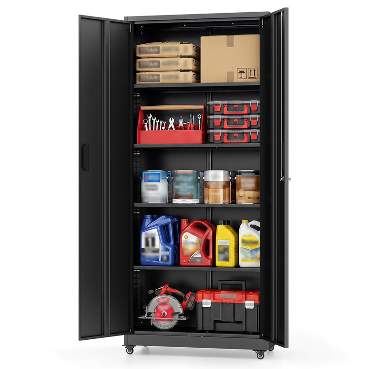 73" Tall Metal Storage Cabinet for Garage and Office - product view 1