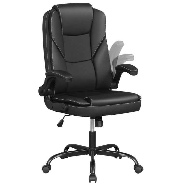Leather Ergonomic Computer Desk Chair with Rocking Function & Adjustable Height - product view 1