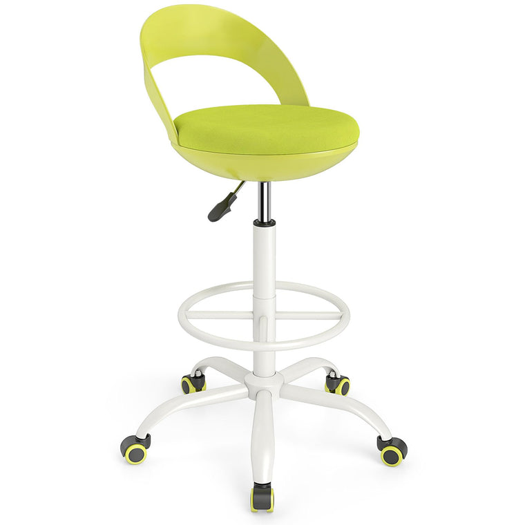 Drafting Chair with Back Ergonomic Rolling Stool with Footrest - product view 1