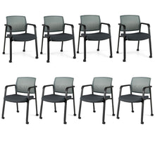 Waiting Room Chair Set, Rolling Office Desk Chairs with PU Wheels (2 / 4 / 6 / 8 / 10 / 12 Pack Options)