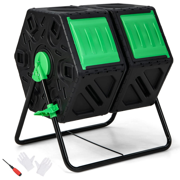 Compost Bin, Dual Chamber 34.5 Gal Compost Tumbler with 2 Rotating Chambers - product view 1