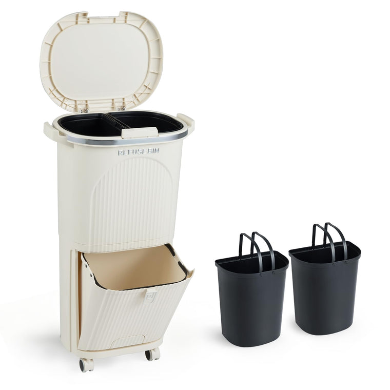 10 Gallon Kitchen Trash Can with Lid with 2 Removable Buckets - product view 1