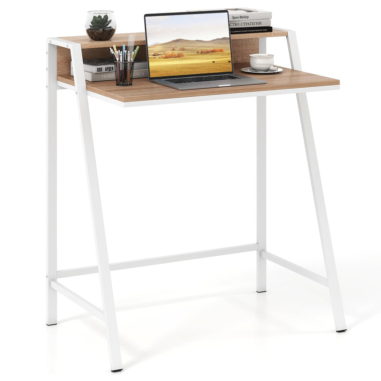 2 Tier Computer Desk PC Laptop Table Study Writing Home Office Workstation - product view 1