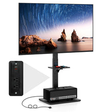 Floor TV Stand with Power Outlet, Universal TV Stand for 32-70 Inch TVs up to 110 lbs, Tilt & Height - product view 1
