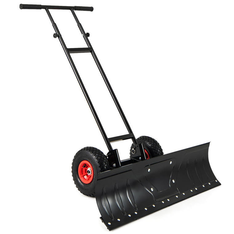 36” Wide Snow Shovel for Driveway, Heavy-Duty Metal Snow Plow w/ 7-Position Angled Blade - product view 1
