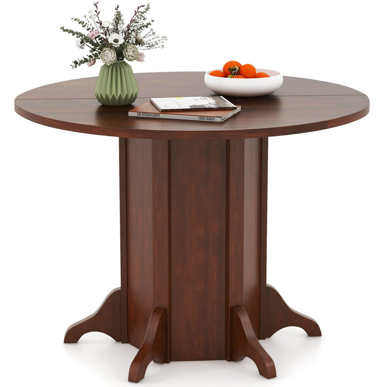 42” Round Dining Table, Modern Kitchen Table with Pedestal Base, Solid Wood Frame - product view 1