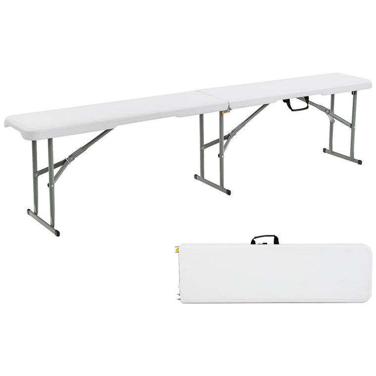 6 Feet Plastic Folding Bench, Portable Foldable Bench Seat with 550 lbs Capacity - product view 1