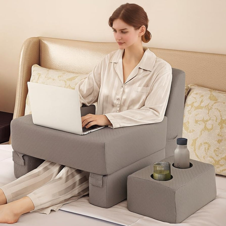 Reading Pillow for Gaming Extra Large Lap Desk for Laptop with Back Arm Rest & Cup Holder for Adult - product view 1