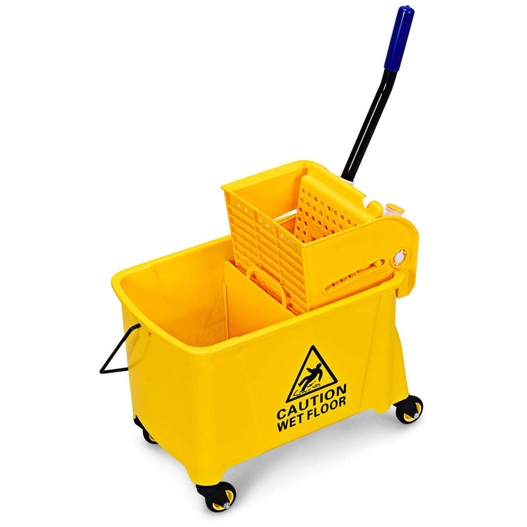 GOPLUS Commercial Mop Bucket with Wringer, Household Portable Mop Bucket, Ideal for Household and Public - product view 1