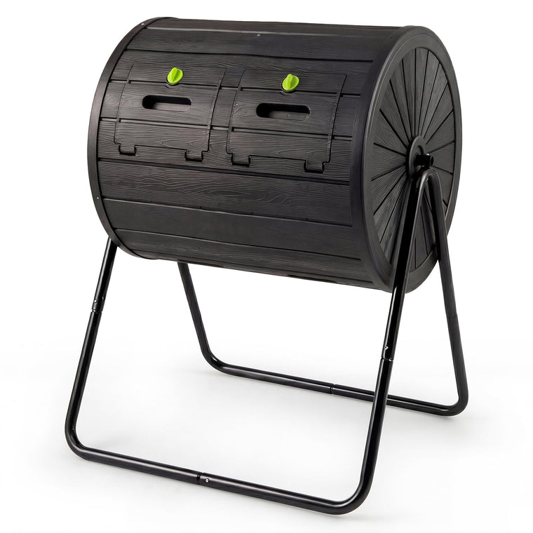 37.5 Gallon Large Outdoor Compost Bin w/Dual Chambers & 2 Lockable Doors - product view 1