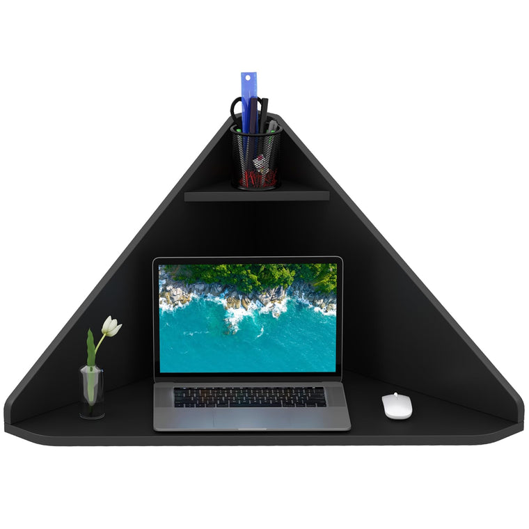 Wall Mounted Computer Desk with Storage Shelf - product view 1