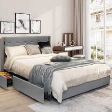 Queen/Full Size Upholstered Bed Frame with 4 Drawers - product view 2
