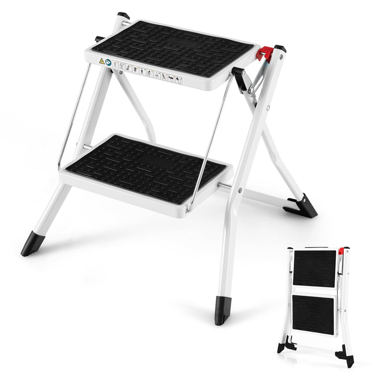 2 Step Ladder, Lightweight Folding Step Stool with Anti-Slip Pedals - product view 1