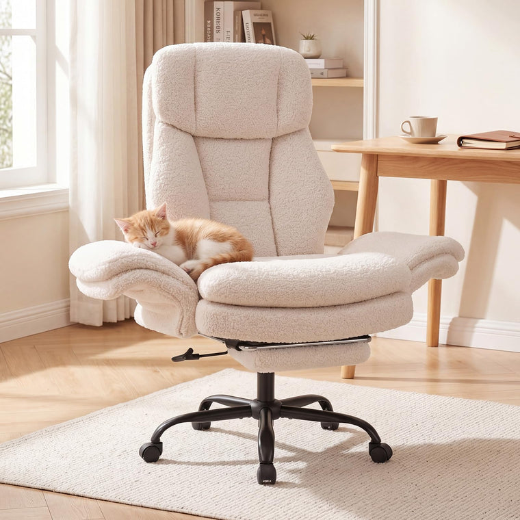 Criss Cross Legged Reclining Desk Chair with 5-Level Adjustable Armrests - product view 1