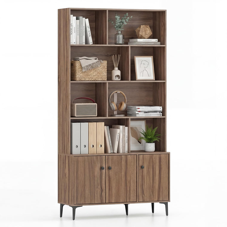 68.5" Tall Bookcases and Bookshelves with 2 Doors for Home Office - product view 1