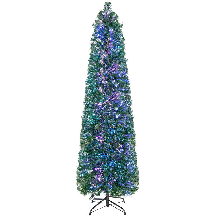 6ft / 7ft / 8ft Fiber Optic Pencil Christmas Tree Xmas Full Tree for Home Office Holiday Decor - product view 1