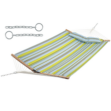 10.5 FT Hammock, Quilted 2 Person Hammock w/Detachable Pillow, 495LBS Capacity