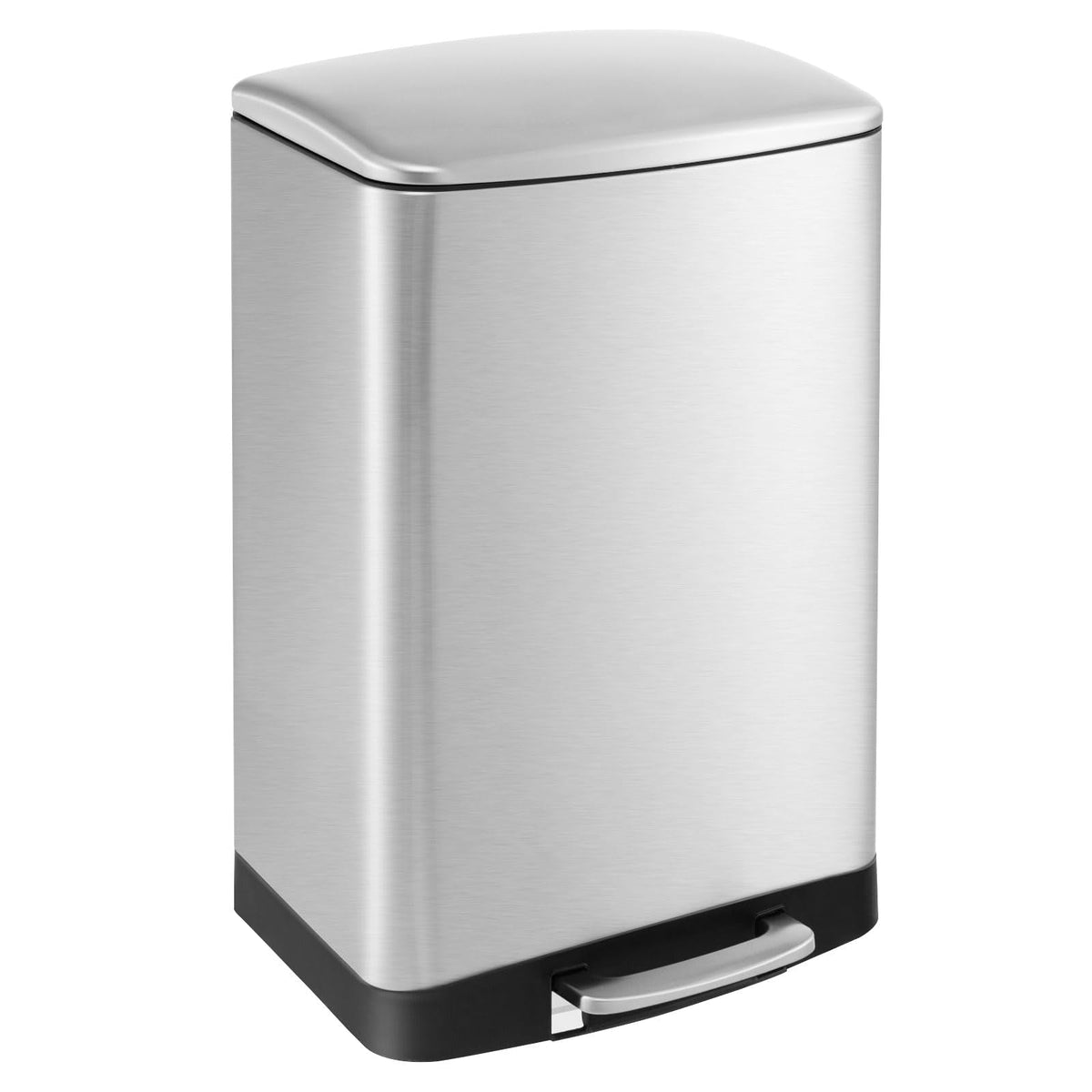 13.2 Gallon/ 50 Liter Trash Can, Stainless Steel Garbage Can with Lock Device & Foot Pedal, Stay Open Trash - product view 1