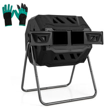Compost Bin, 42-Gal Dual Chamber Composting Tumbler w/2 Sliding Doors, Heavy-Duty Metal Frame - product view 1