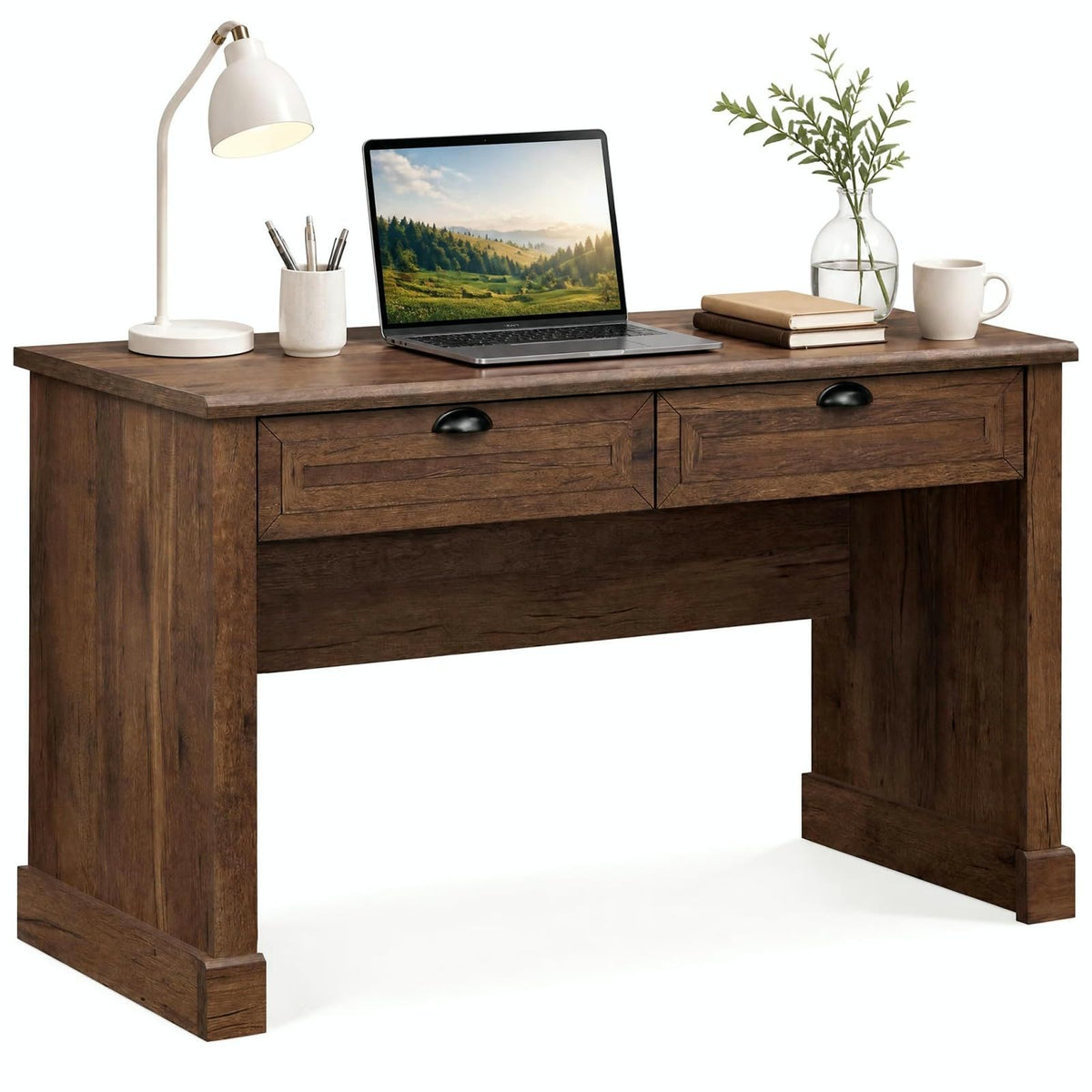 48" Mid Century Modern Computer Desk with 2 Drawers - product view 1