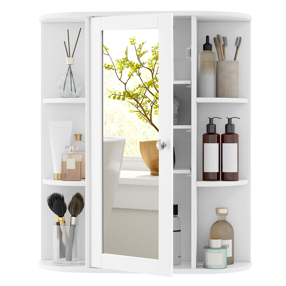 Medicine Cabinet, Bathroom Wall Cabinet with Mirror - product view 1