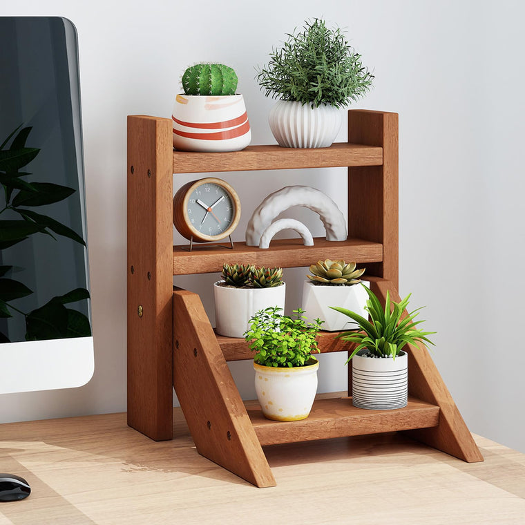 Plant Stand for Desk 4-Tier Small Tabletop Ladder Shelf for Succulents - product view 1