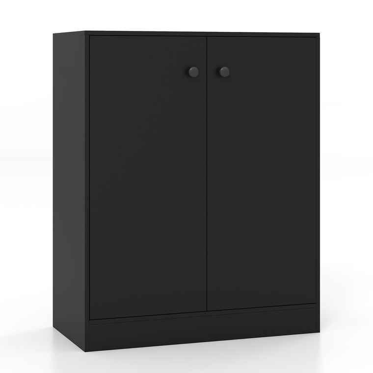 2 Door Storage Base Cabinet - Freestanding Floor Cabinet with 3-Tier Shelf - product view 1