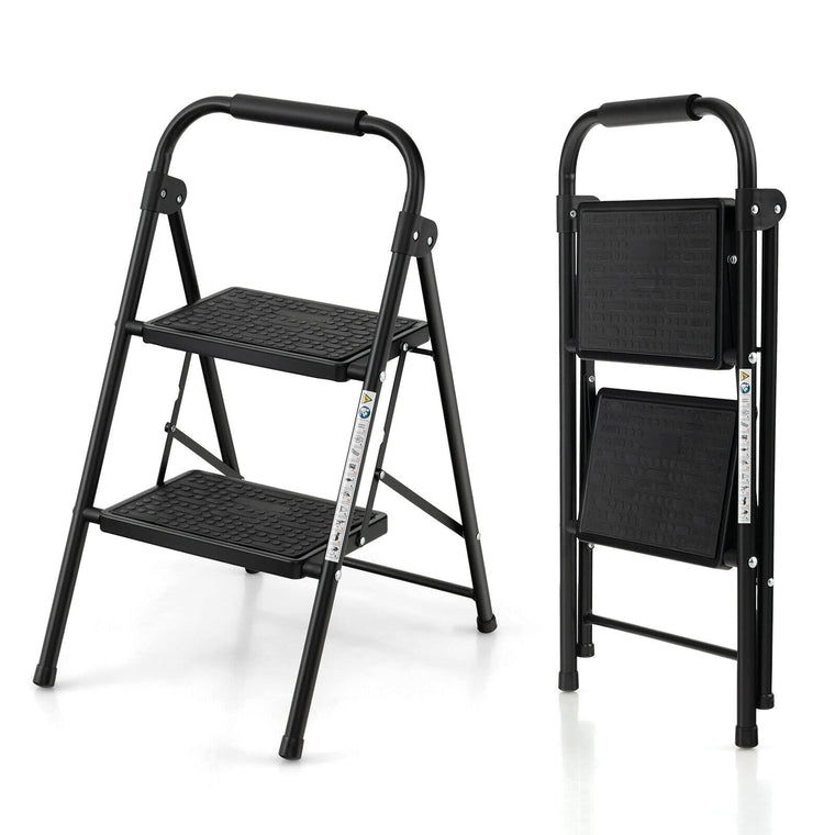 2 Step Ladder, Folding Step Stool with Extra Wide and Anti-Slip Pedals - product view 1