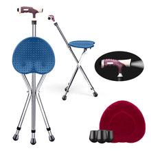 Adjustable Folding Cane Seat, Aluminum Alloy Crutch Chair with LED Light and Retractable 3 Legs - product view 8