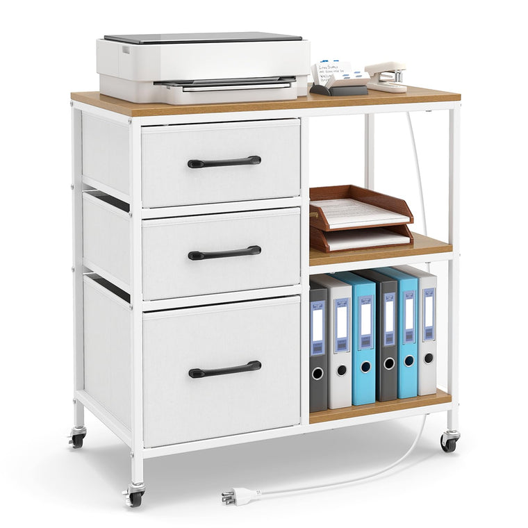 3 Drawer Mobile File Cabinet with Charging Station - product view 1