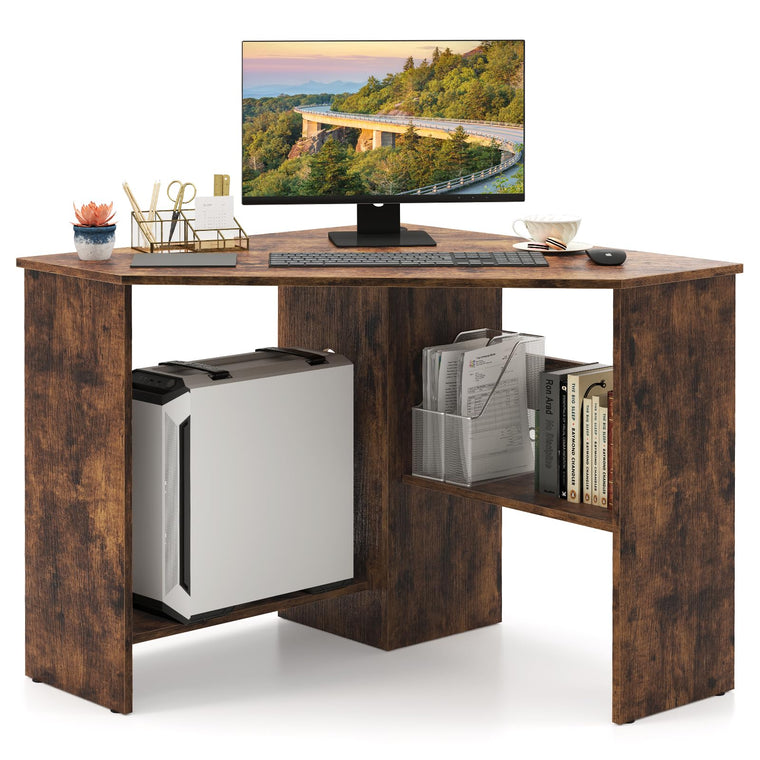 Computer Desk with Storage Shelves and CPU Stand - product view 1
