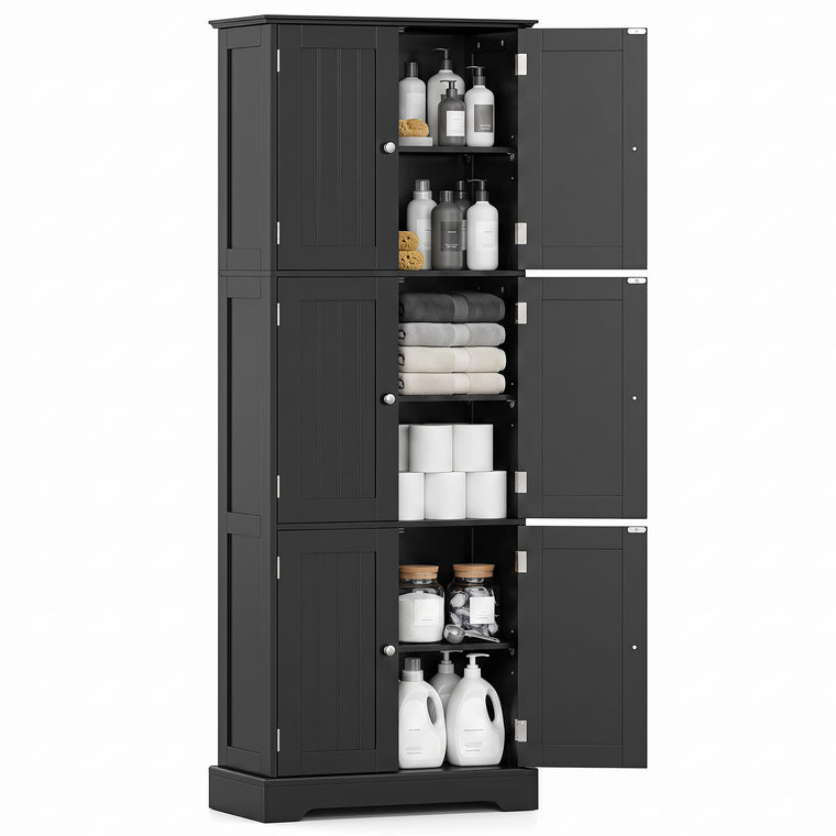 63'' Tall Bathroom Storage Cabinet with 6 Doors - product view 1