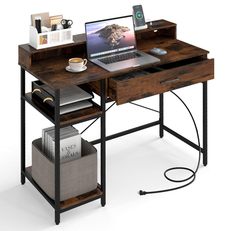 Computer Desk with Monitor Shelf - product view 1