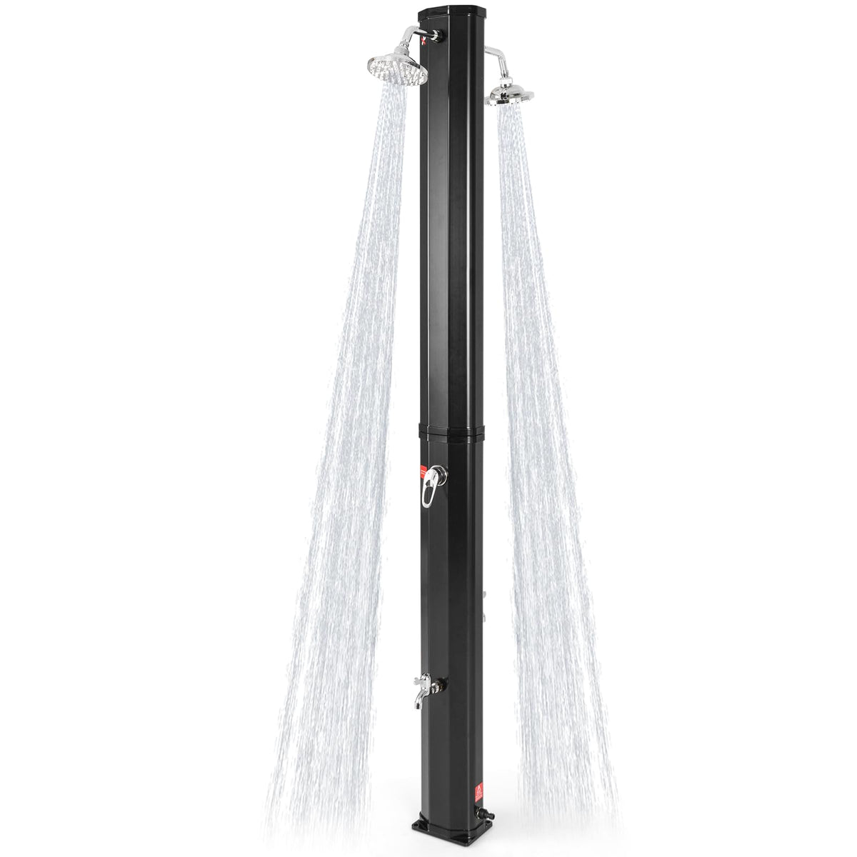7.2 FT Solar Heated Shower, Outdoor Shower with Dual Swivel Shower Heads & 2 Foot Showers - product view 1