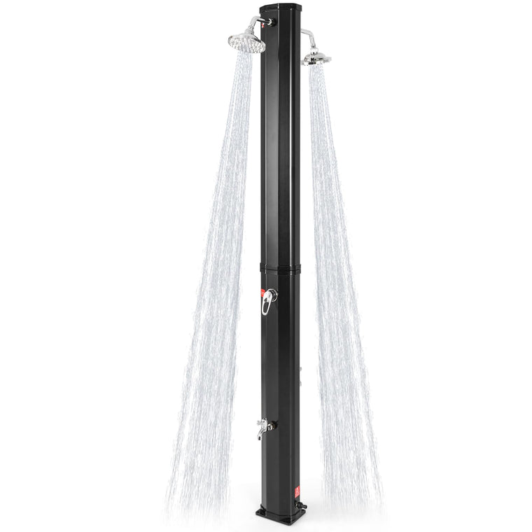 7.2 FT Solar Heated Shower, Outdoor Shower with Dual Swivel Shower Heads & 2 Foot Showers - product view 1