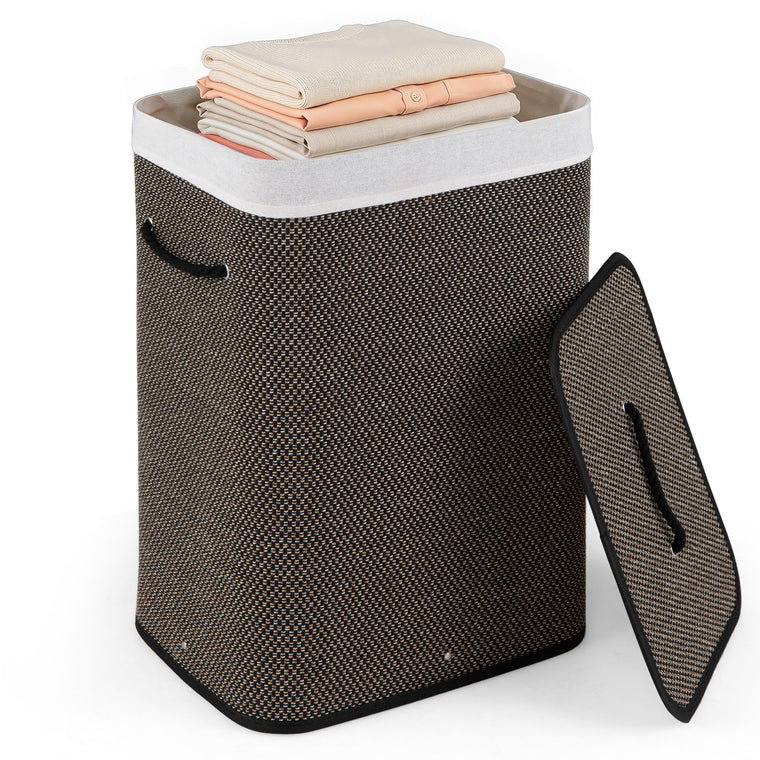 19 Gal Rectangular Bamboo Laundry Hamper with Lid - product view 1