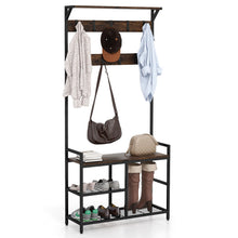3-in-1 Coat Rack, 71" Hall Tree with Shoe Bench - product view 1