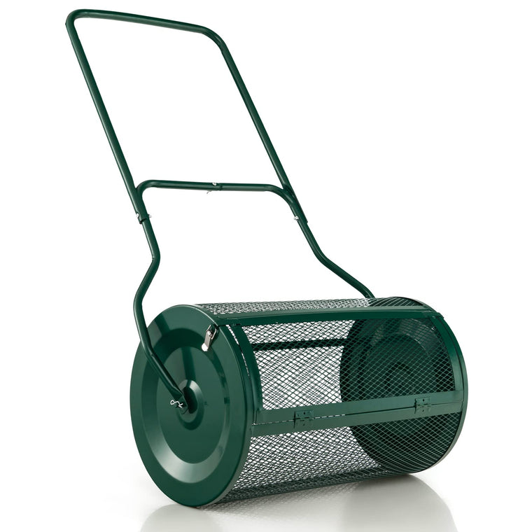 27" Compost Spreader, Peat Moss Spreader, Heavy Duty Metal Mesh Lawn Roller - product view 1
