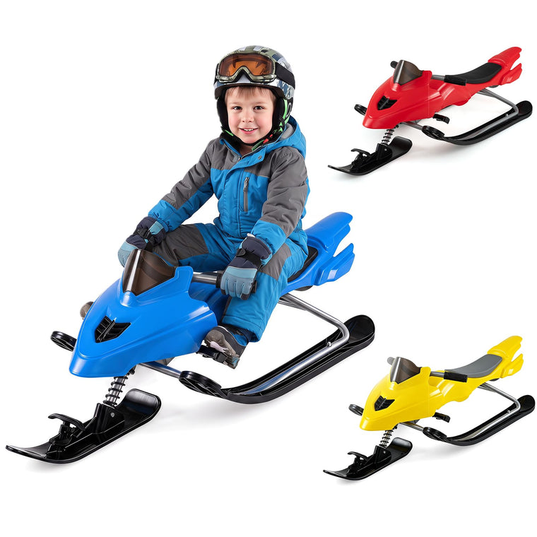 Snow Racer Sled with Brakes Steering Handle and Tow Ropes - product view 1