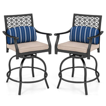 Outdoor Bar Stools, Metal Patio Bar Chairs with Cushion & Lumbar Pillow - product view 1