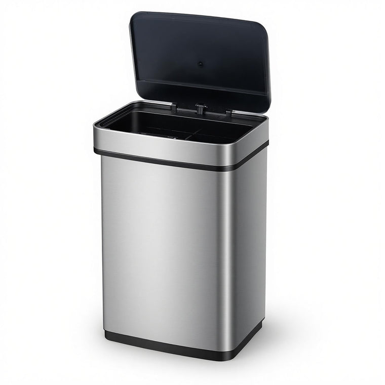 16 Gal Automatic Stainless Steel Motion Sensor Trash Can with 2 Compartments - product view 1