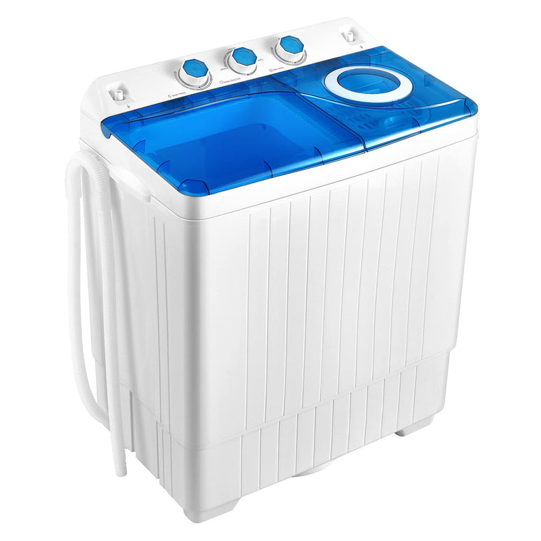 26lbs Portable Semi-Automatic Twin Tub Washing Machine with Drain Pump - product view 1