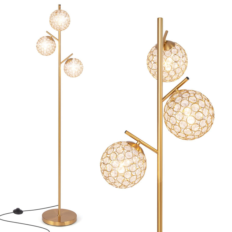 3 Globe Floor Lamp - Mid Century Modern Floor Lamps for Living Room, Acrylic Lampshade - product view 1