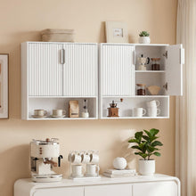 Fluted Bathroom Wall Cabinet | Over-the-Toilet Medicine Cabinet w/ 2 Doors - product view 2