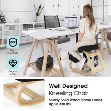 Kneeling Chair, Wood Posture Chair w/Soft Cushion - product view 3